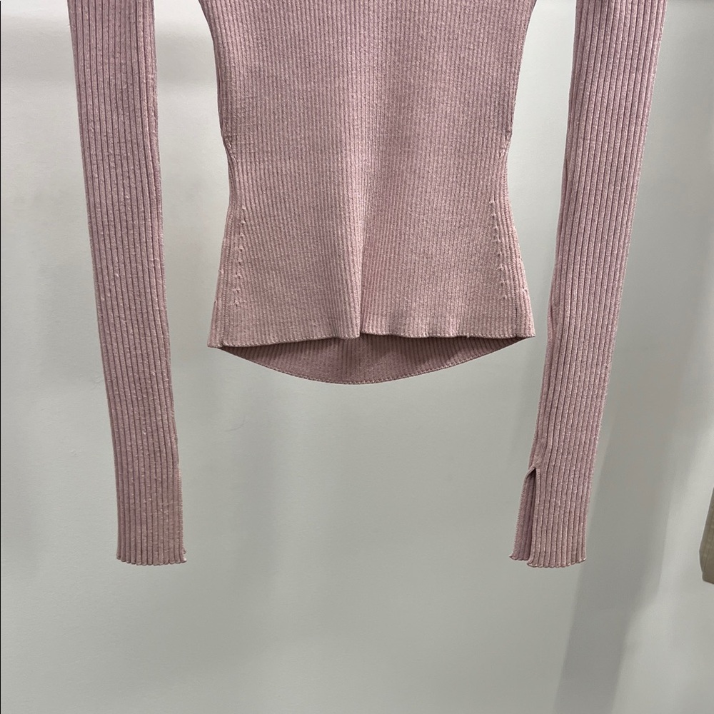 Jonathan Simkhai Pink Ribbed Cutout Sweater - Picture 7 of 11
